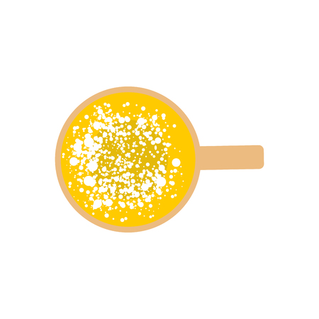 Mug of beer top view. Drink  isolated. lager on white backgroundのイラスト素材