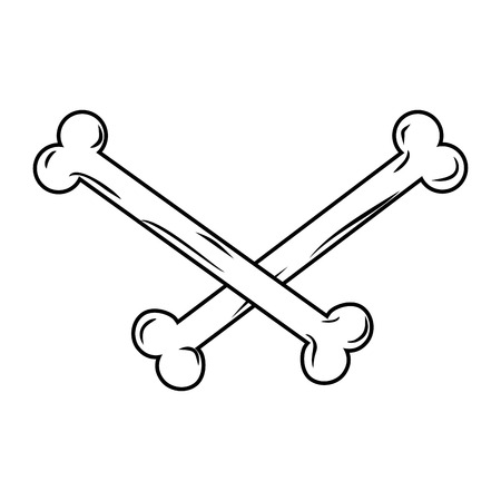 Crossbones isolated. bones on white background. Part of skeletonのイラスト素材