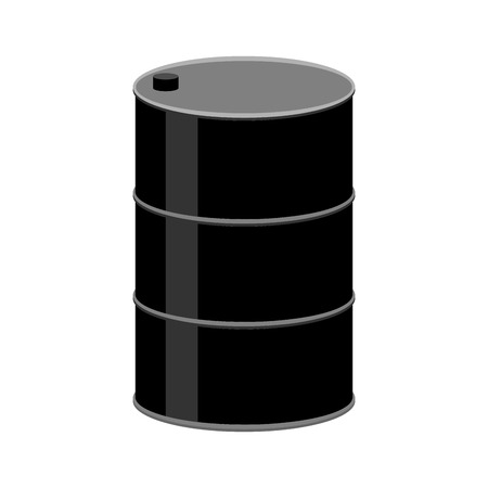 Barrel oil isolated. Black fuel container on white background. industry objectのイラスト素材