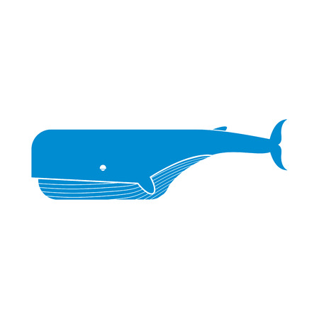 Whale isolated. Large sea mammal on white backgroundのイラスト素材