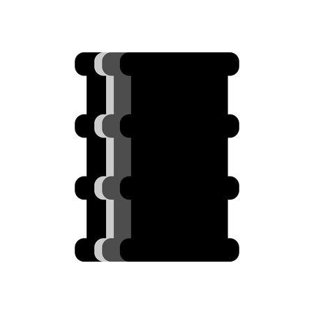 Barrel oil flat isolated. Black fuel container on white background. industry objectのイラスト素材