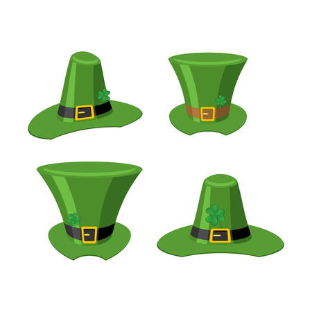 Leprechaun Green hat isolated. St. Patrick's Day national holiday. Hat Magic Dwarf in Ireland.Traditional Irish Festivalのイラスト素材