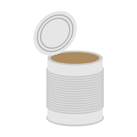 Tin empty open isolated. Can blank on white backgroundのイラスト素材