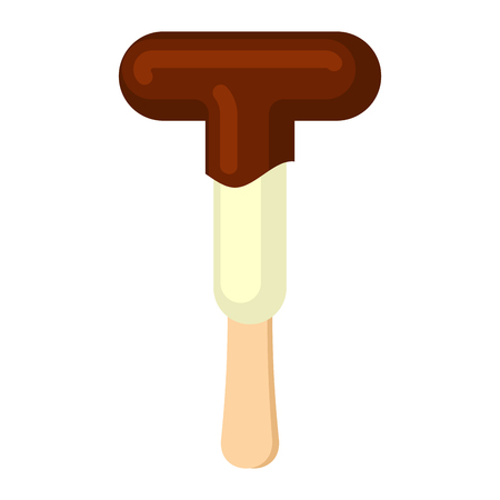 Letter T Ice Cream font.  Cold Sweet lettering. Icecream sign ABCのイラスト素材