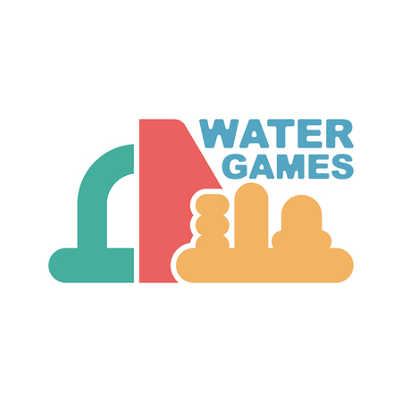 Water Games logo. Emblem for Inflatable park attractionのイラスト素材
