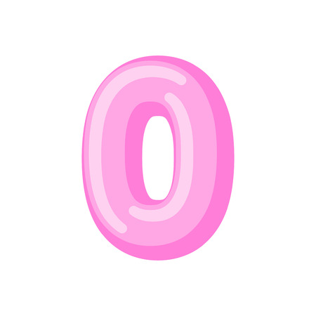 Number 0 candy font. Caramel alphabet zero. lollipop lettering. Sweet ABC signのイラスト素材