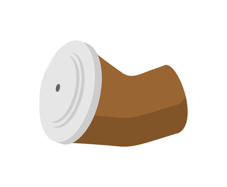 Coffee Cup crumpled garbage isolated. rubbish on white backgroundのイラスト素材