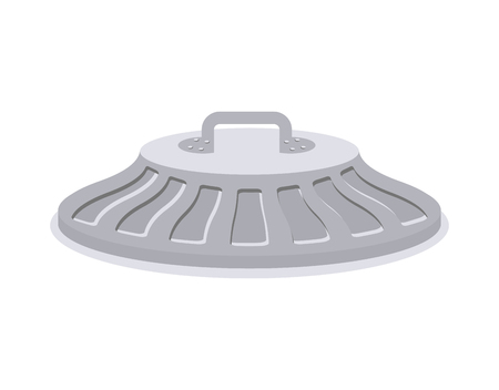 Trash can cover isolated. lid iron on white background.のイラスト素材
