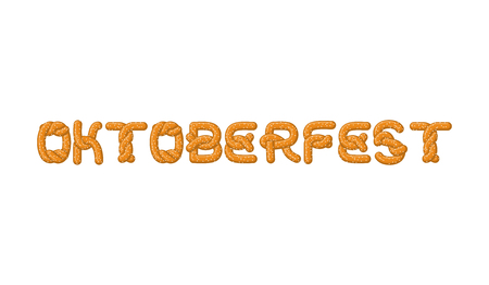 Oktoberfest lettering. Pretzel font. Bake snack alphabet. Traditional German meal is ABCのイラスト素材