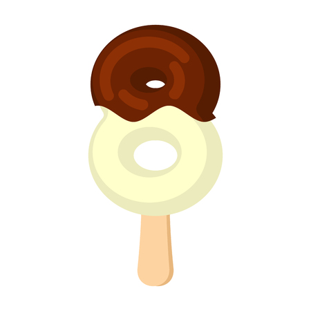 Number 8 Ice Cream font. Popsicle alphabet eight. Cold Sweet lettering. dessert sign ABCのイラスト素材