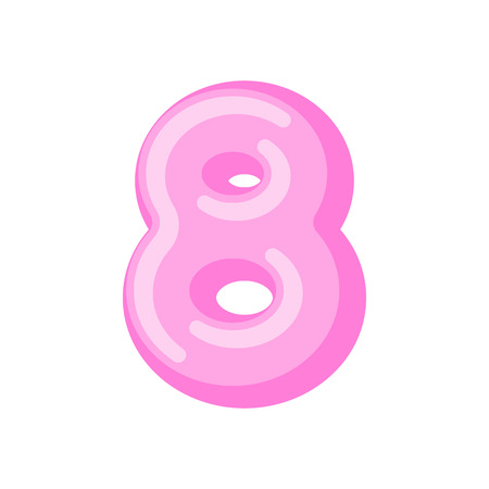 Number 8 candy font. Caramel alphabet eight. lollipop lettering. Sweet ABC signのイラスト素材