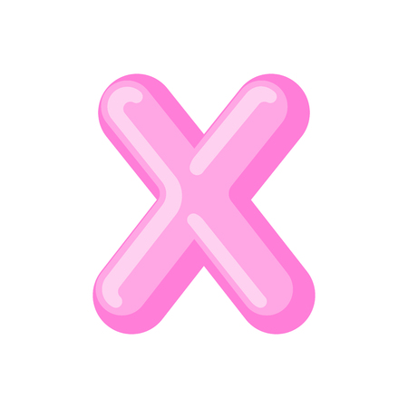 Letter X candy font. Caramel alphabet. lollipop lettering. Sweet ABC signのイラスト素材