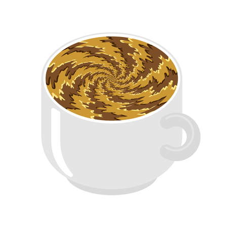 Hypnot coffee mug. hypnosis aroma swirl. Invigorating Hypnotic drink isolated.のイラスト素材