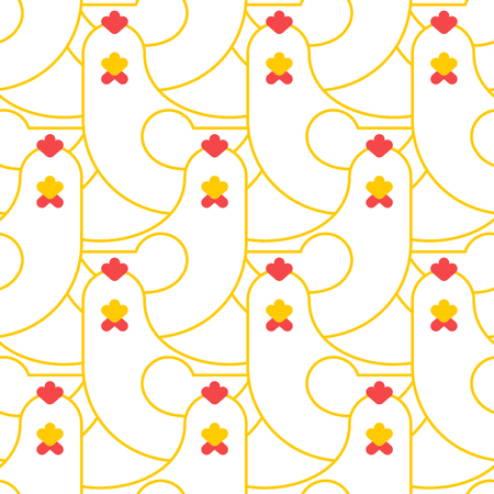 Chicken seamless pattern. Farm bird background ornamentのイラスト素材