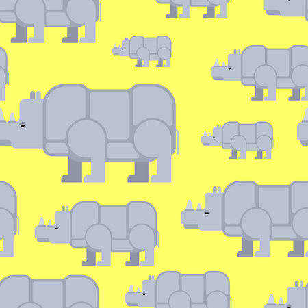 Rhinoceros seamless pattern. Wild beast herd ornament. Animal backgroundのイラスト素材