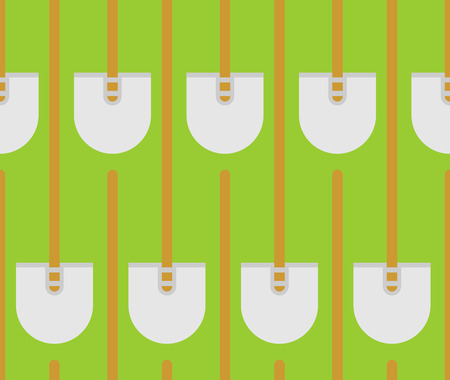 Shovel seamless pattern. Garden tool ornament. Hand tool for working textureのイラスト素材