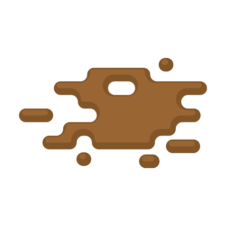 Puddles isolated. Dirty puddle on white backgroundのイラスト素材
