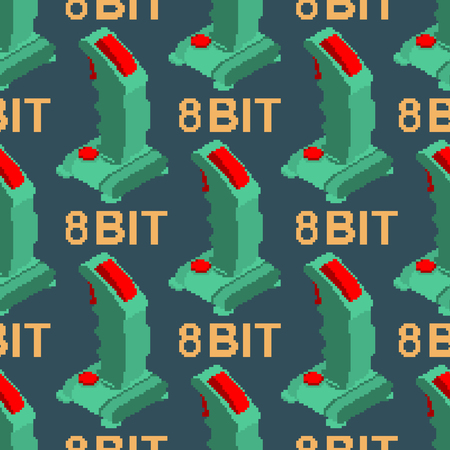 Retro Joystick steering pattern. Old Gamepad wheel for video game texturr. Game controller 8 bit backgroundのイラスト素材