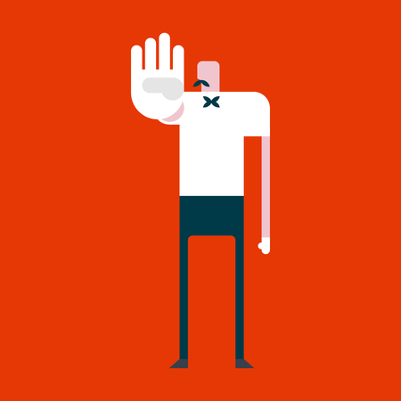 Boxing referee counting four.のイラスト素材