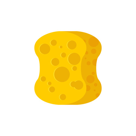 Sponge yellow for washing isolated on white backgroundのイラスト素材