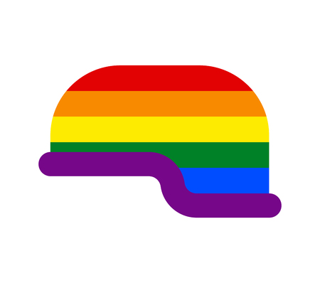 LGBT helmet soldier. Gay military cap. hat Defense Armyのイラスト素材