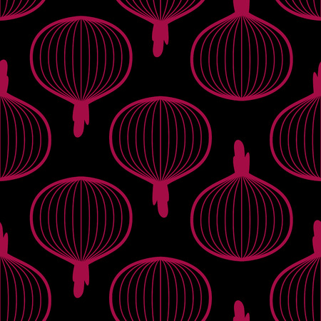 Onions cut seamless pattern. Vegetable slice background. Food textureのイラスト素材