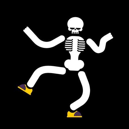 Dancing skeleton isolated vectorのイラスト素材