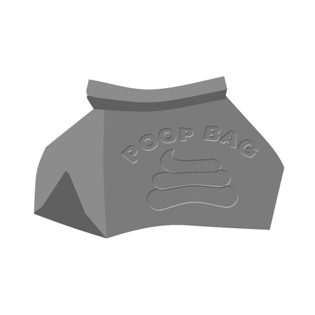 Poop bag. Bag for dog poop isolated. Vector illustrationのイラスト素材