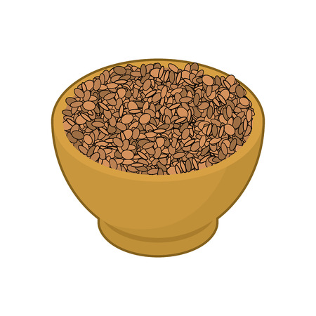Lentils in wooden bowlのイラスト素材