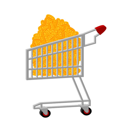 Shopping Cart bitcoin. Shop trolley crypto currency.のイラスト素材