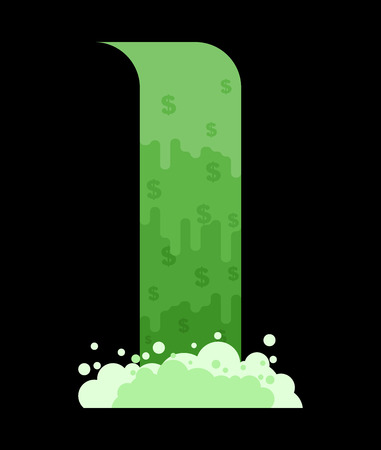Money waterfall. River of cash. Flow of dollars. Profit business concept. Vector illustrationのイラスト素材
