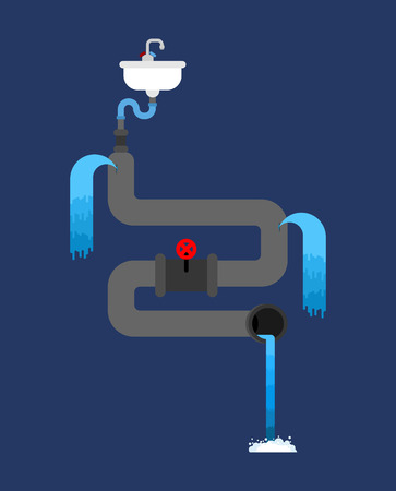 Sewerage is broken concept illustrationのイラスト素材