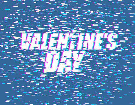 Valentines day glitch effect designのイラスト素材