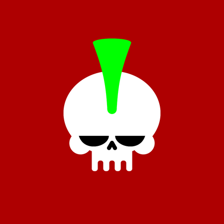 Punk skull with mohawk. head of skeleton. Vector illustration
のイラスト素材