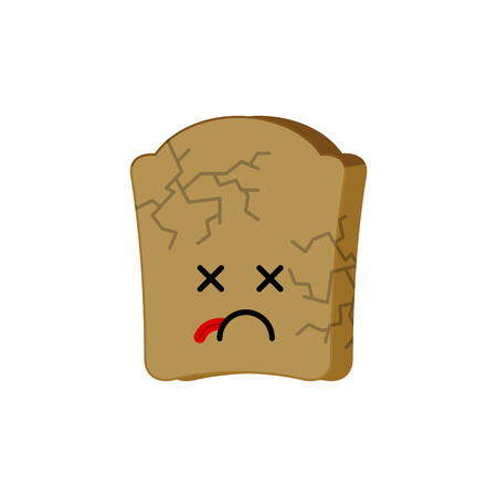 Dead bread character in cartoon illustration.のイラスト素材