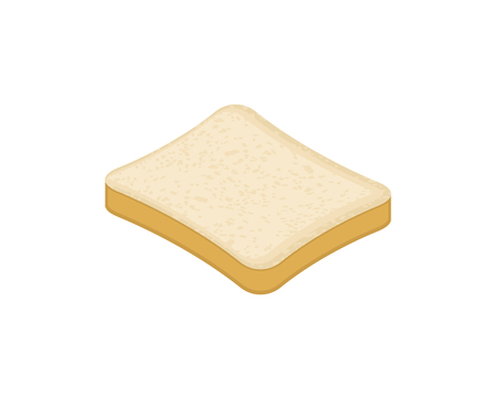 Piece of bread isolated on white background.のイラスト素材