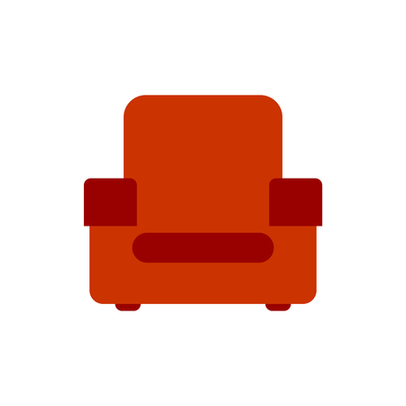 Red armchair isolated. Upholstered furniture Vector illustration.のイラスト素材