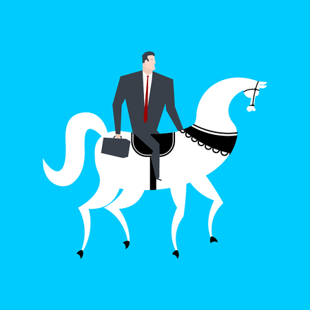Businessman riding on a horse illustrationのイラスト素材