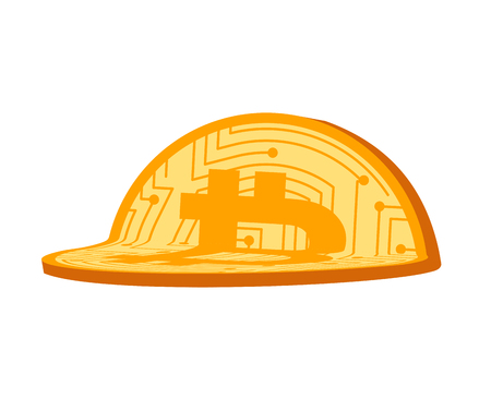 Bent bitcoin. folded coin. Broken crypto currency.
のイラスト素材