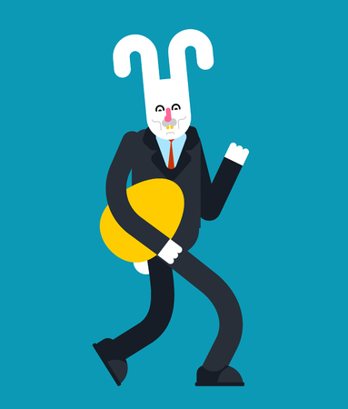 Hare businessman and egg vector illustration.のイラスト素材