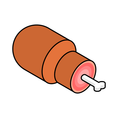 Meat on bone isometric style vector illustrationのイラスト素材