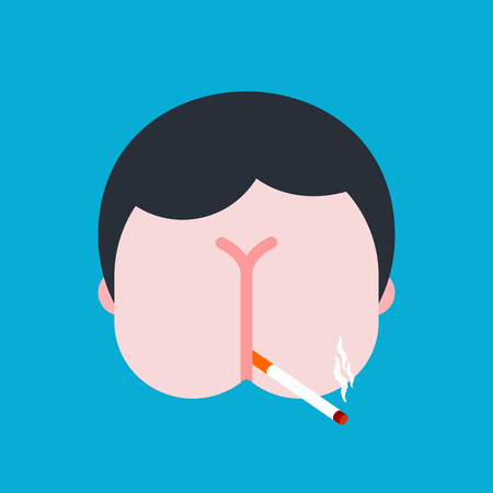 Ass for face. Asshole man. Vector illustration
のイラスト素材