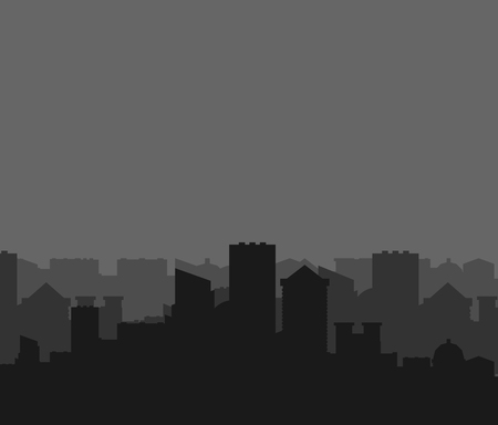 City silhouette. Megapolis silhouette. Skyscrapers and buildings. Vector illustration
のイラスト素材
