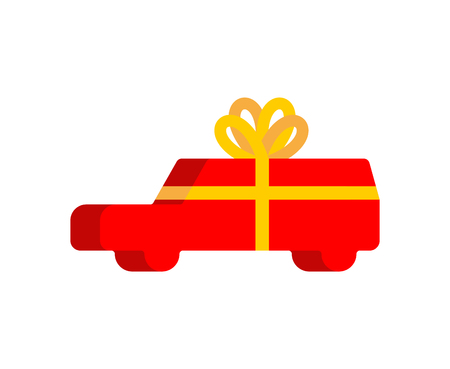 Car gift and bow. Auto present for birthday and anniversary.
のイラスト素材