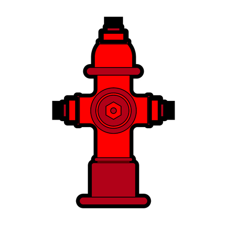 Fire hydrant isolated. Red fireplug Vector illustrationのイラスト素材