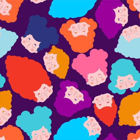 Sleeping pattern seamless. Little girl sleeping background. Vector illustration
のイラスト素材