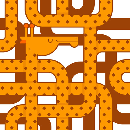 Giraffe pattern seamless. Beast long neck texture. Wild animal background. Ornament for childrens cloth. Vector illustration
のイラスト素材