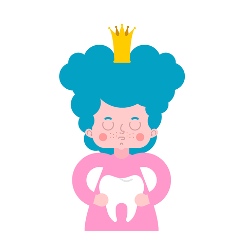 Tooth Fairy isolated. Girl and tooth Vector illustration
のイラスト素材