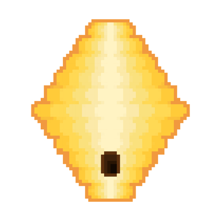 Hive Pixel art. Bee house on white background. Vector illustration
のイラスト素材