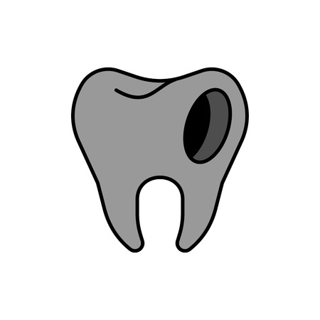 Tooth with hole. sick tooth. Caries and pulpitis Toothache Vector illustration
のイラスト素材